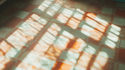 Poster - Beige and brown tile texture with mixed patterns for interior design and home decor