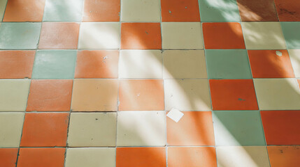Poster - Mixed pattern beige and brown tile texture for interior design and decoration