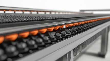 Poster - Automated conveyor belt cleaner with an integrated vacuum system for dust and debris removal.