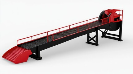 Poster - Automated conveyor belt cleaner with an integrated vacuum system for dust and debris removal.