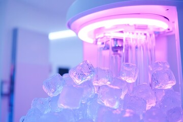 Poster - Shower head filled with ice cubes, ideal for cooling drinks or adding crunch to cocktails