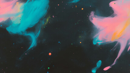 Poster - Abstract chalk art on black chalkboard with vibrant colors for creative design
