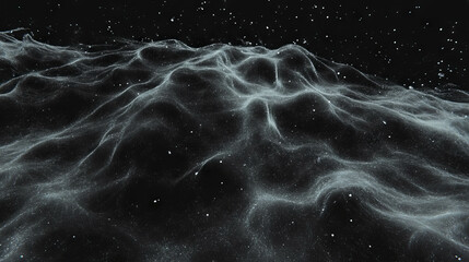 Poster - Abstract wave patterns on black chalkboard texture with subtle chalk text