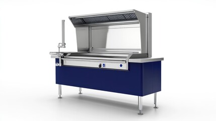 Poster - Automated tray washing system with conveyor belt, powerful sprayers, and integrated drying function.