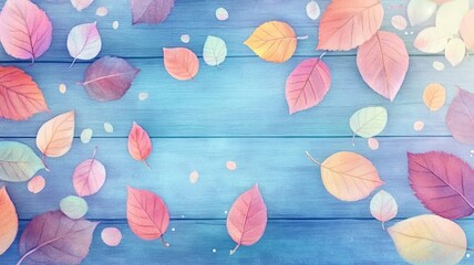 Aufkleber - A seamless vector background featuring vibrant autumn leaves in warm hues of orange, red, and yellow, creating a cozy seasonal atmosphere.


