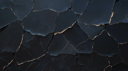 Poster - Abstract cracked black wall texture for background and design