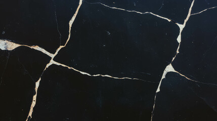 Aufkleber - abstract texture of black wall with fine white cracks for background and design