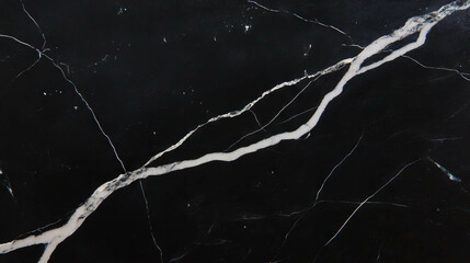 Poster - Black wall texture with fine white cracks for background and design
