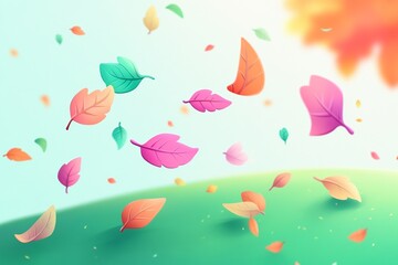 Leinwandbilder - A seamless vector background featuring vibrant autumn leaves in warm hues of orange, red, and yellow, creating a cozy seasonal atmosphere.

