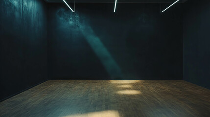 Poster - Modern interior with subtle black wall texture and ambient lighting