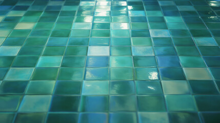 Aufkleber - Vibrant blue and green tile texture for interior design and decor