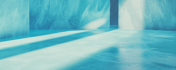 Poster - Serene blue and grey wall texture with smooth surface for creative design