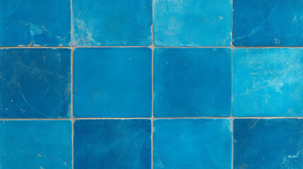 Poster - Vibrant blue tile pattern for interior design and decoration