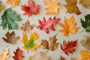 Poster - A seamless vector background featuring vibrant autumn leaves in warm hues of orange, red, and yellow, creating a cozy seasonal atmosphere.

