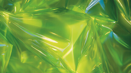 Aufkleber - Vivid lime green glossy leaf texture for nature-themed design