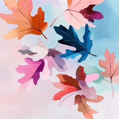Poster - A seamless vector background featuring vibrant autumn leaves in warm hues of orange, red, and yellow, creating a cozy seasonal atmosphere.

