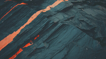 Poster - Coarse black slate with striking visible layers and vivid streaks for design background