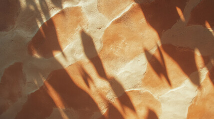 Poster - Rustic clay wall texture with shadows for background design