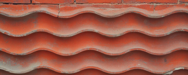 Poster - Coarse wavy ribs on brick surface with rough texture for architectural design