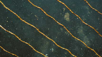 Poster - Dark gold wire mesh on concrete texture for design inspiration