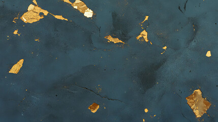 Poster - Elegant concrete texture with gold leaf inclusions for art and design projects