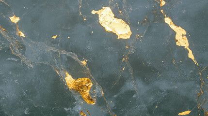 Poster - Concrete texture with gold leaf inclusions for elegant interior design