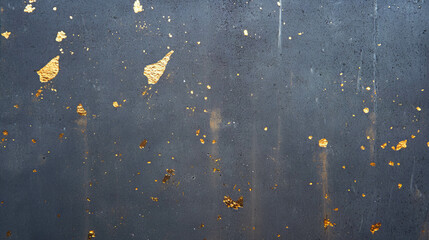 Poster - Luxurious concrete texture with gold leaf inclusions for elegant design projects