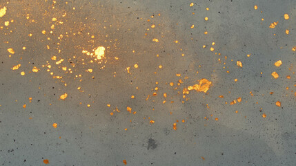Poster - Luxurious concrete surface with gold particles and light accents for elegant design