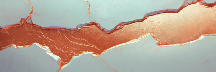 Poster - Abstract copper and white wall texture with warm metallic accents