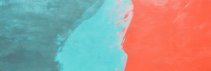 Poster - Artistic texture of coral and grey painted wall for interior design inspiration