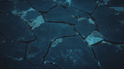 Poster - Dark cracked slate texture with deep fissures for background design