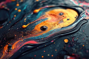 Aufkleber - A close-up shot of a liquid substance on a surface, ideal for use in scientific or educational contexts