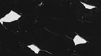 Poster - Dark brick texture with uneven chipped white surface for architectural design