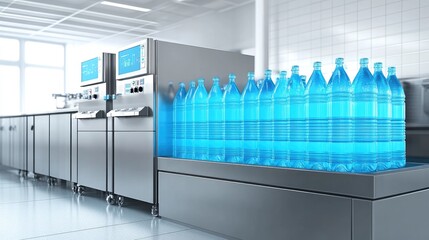 Poster - Compact commercial bottle washer with an advanced self-cleaning mode and real-time diagnostics.