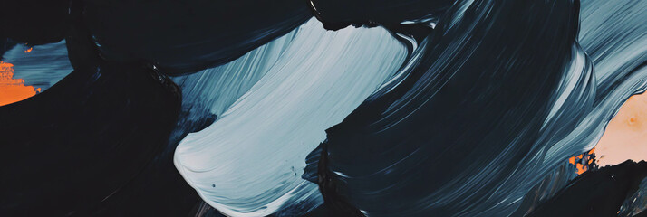 Poster - Abstract dark paint texture with bold brush strokes for artistic design