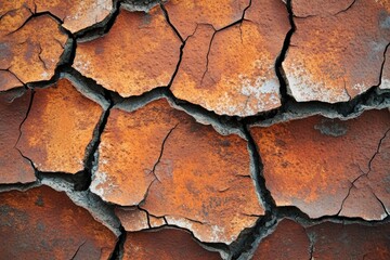 Poster - A detailed look at a cracked surface, suitable for use in various contexts such as illustrating damage or wear