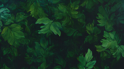 Poster - Lush green foliage with textured overlay for nature-themed design