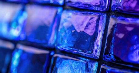 Poster - Close-up of blue and purple glass tiles.