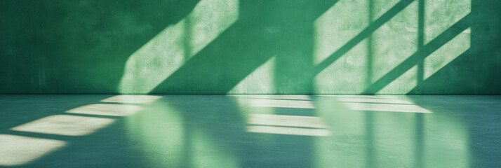 Poster - Deep forest green wall texture with glossy finish and sunlit shadows
