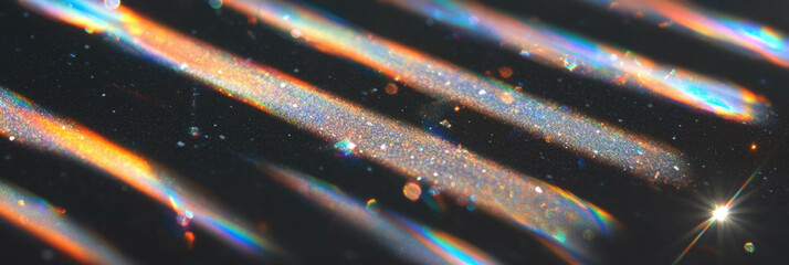 Poster - Vibrant diagonal grainy stripes with glittering light reflections