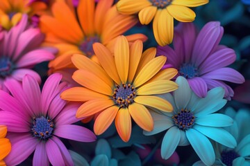 Wall Mural - A close-up shot of a vibrant flower arrangement with various colors and textures