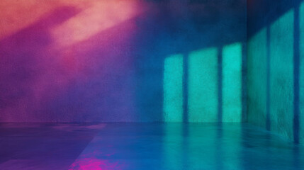 Poster - Vibrant duochrome wall texture with blue and purple shades for creative design