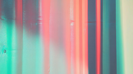 Poster - Vibrant duochrome texture of red and blue wall with green accents for artistic design