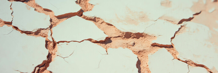 Poster - Earthy light beige wall texture with rough cracked surface for artistic backgrounds