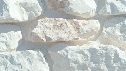 Poster - Textured white rough stone wall for architectural design and background
