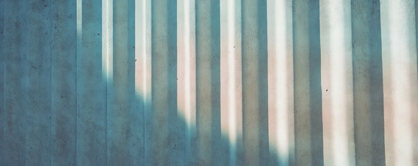 Poster - Vertical ribbed texture on plaster surface with soft shadow play