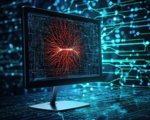 Poster - Vibrant Digital Network Display for Technology Concepts