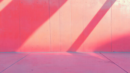 Poster - Vibrant geometric neon wall with sharp light beams for modern art design