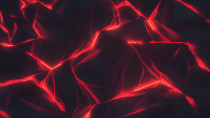 Poster - Futuristic neon geometric wall with sharp red light for modern design