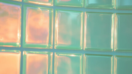 Poster - Diffused light through glass block wall for modern interior design